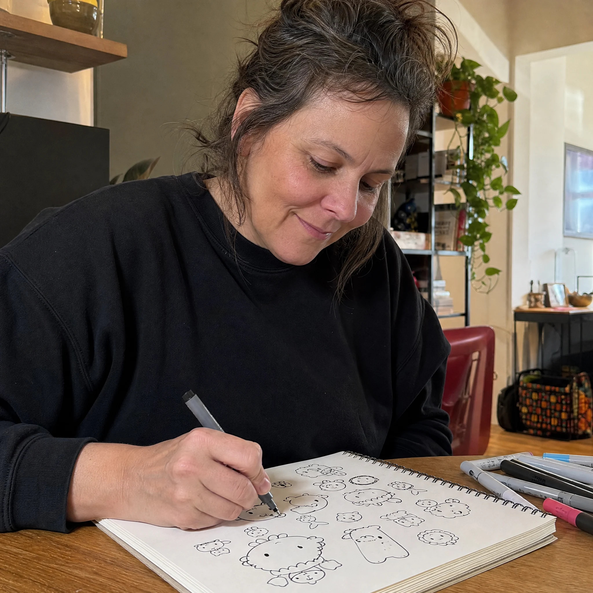 Denise R. with her finished Japanese art